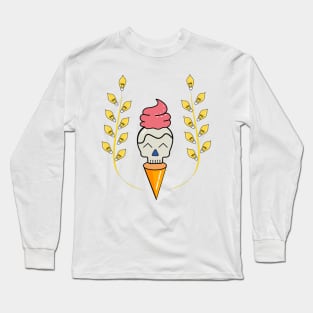 happy skull ice cream Long Sleeve T-Shirt